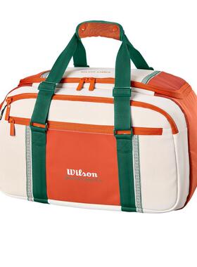 代购Wilson威尔胜网球包双肩提手独立鞋仓球拍收纳侧边口袋橙色