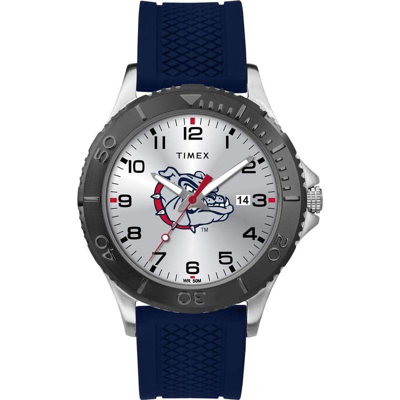 Timex/天美时男士 运动腕表蓝硅胶表带银色表盘防泼水