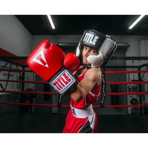 代购Title Boxing拳击头盔减震防护透气排汗防滑内衬高覆盖保护
