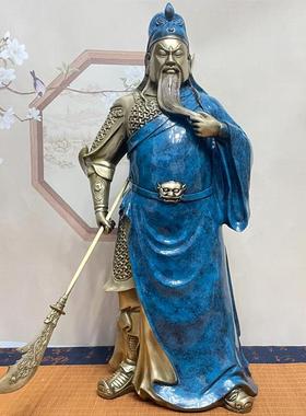 纯铜武圣关公摆件武财神爷关公神像铜像入户中式玄关公司开业礼品