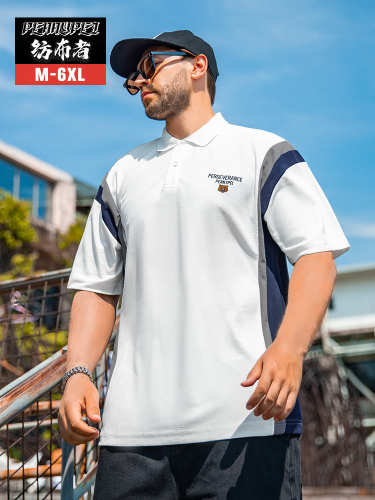 SPINNERS PLUS SIZE POLO SHIRT MENS SUMMER FASHION BRAND LAPEL SHORT SLEEVE T-SHIRT BEAR EMBROIDERY PAUL SHIRT FAT OVER