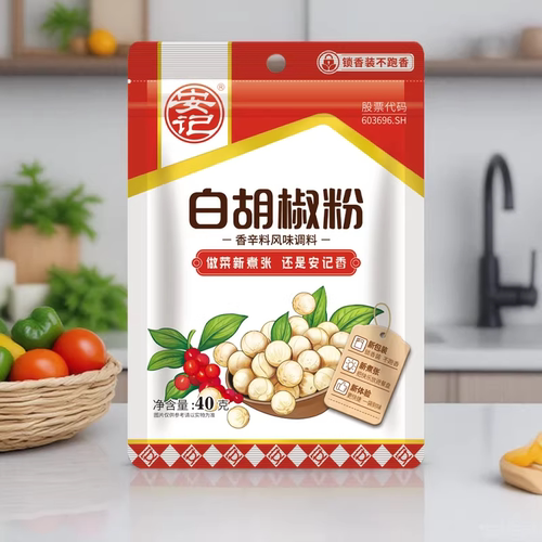 安记白胡椒粉40g*24包牛排烧烤撒料去腥提鲜整箱批发商用调味料 - 封面