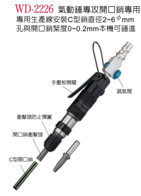 稳汀WD-2226气动锤击敲打锤空气锤气动锤小型气锤冲击锤铆钉锤-封面