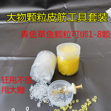 钓鱼巨物颗粒皮筋夹可穿8颗粒皮筋圈上饵器乳胶皮筋套装垂钓配件