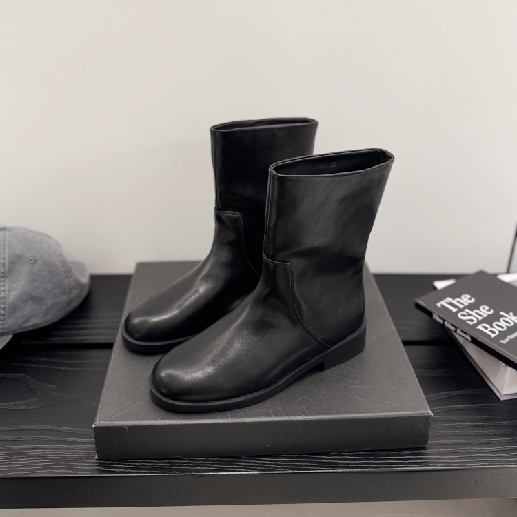 英伦风简约套筒西部短靴