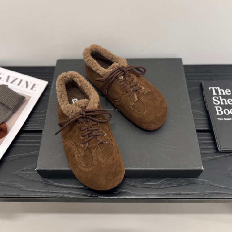 保暖~真皮勃肯休闲毛毛鞋