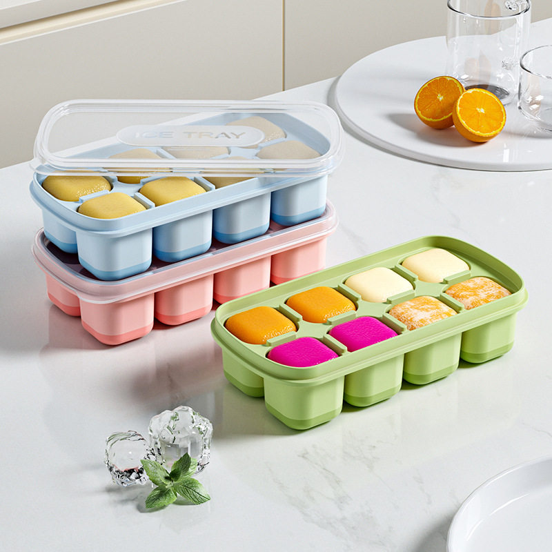 冰块软胶模具家用自制冻冰块储存盒制冰神器食品级带盖速冻制冰盒