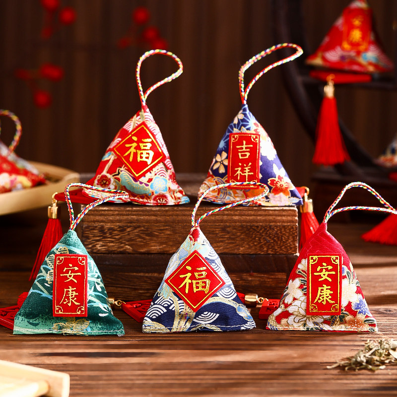 드래곤 보트 축제 향 주머니 향 주머니 휴대용 액세서리 ZONGZI 쑥 향 주머니 펜던트 선물 쇼핑몰 회사 장식