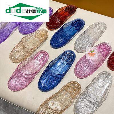 新款水晶包头室外镂空轻便凉拖鞋