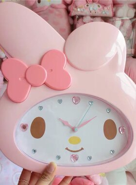 新品Melody美乐蒂儿童兔子可爱挂钟客厅卧室静音扫秒卡通时钟