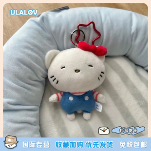 日本ULALOV西村裕二联名插画师抽象豆豆眼kitty毛绒玩偶包包挂件