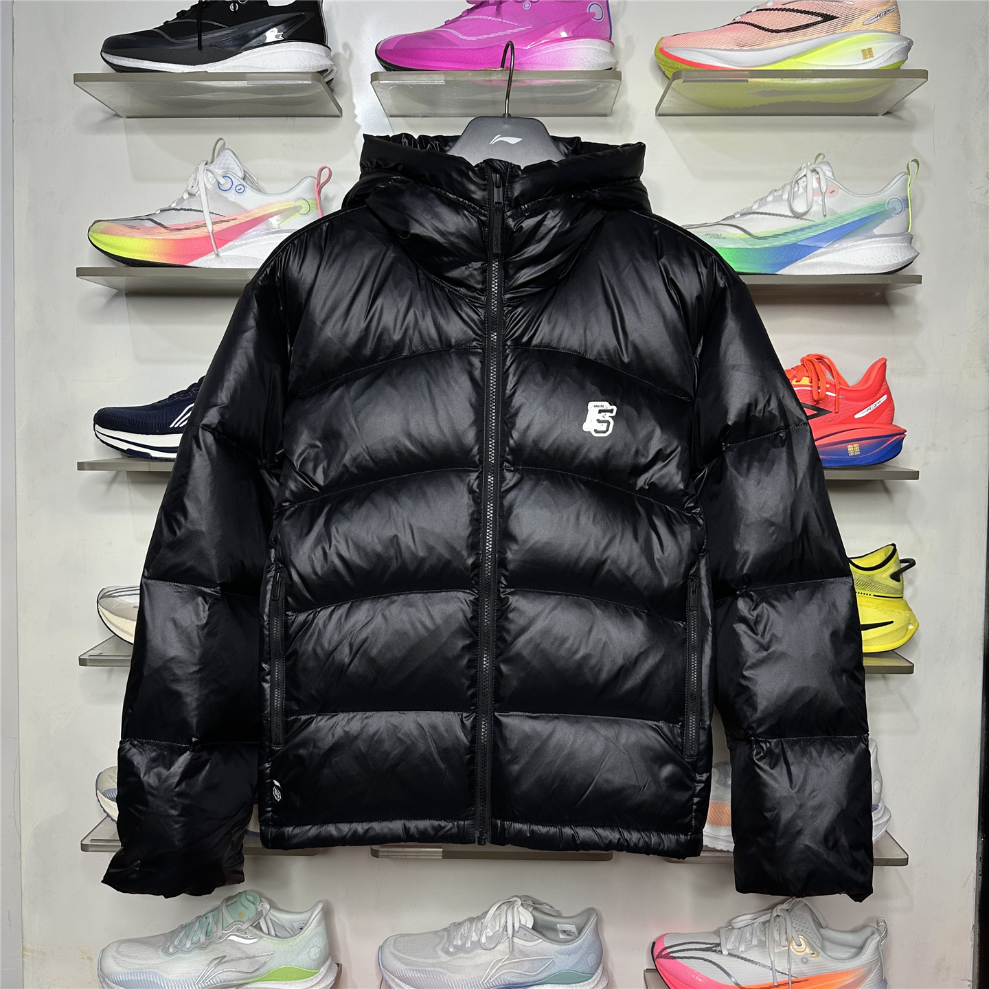 李宁短款连帽羽绒服男宽松保暖