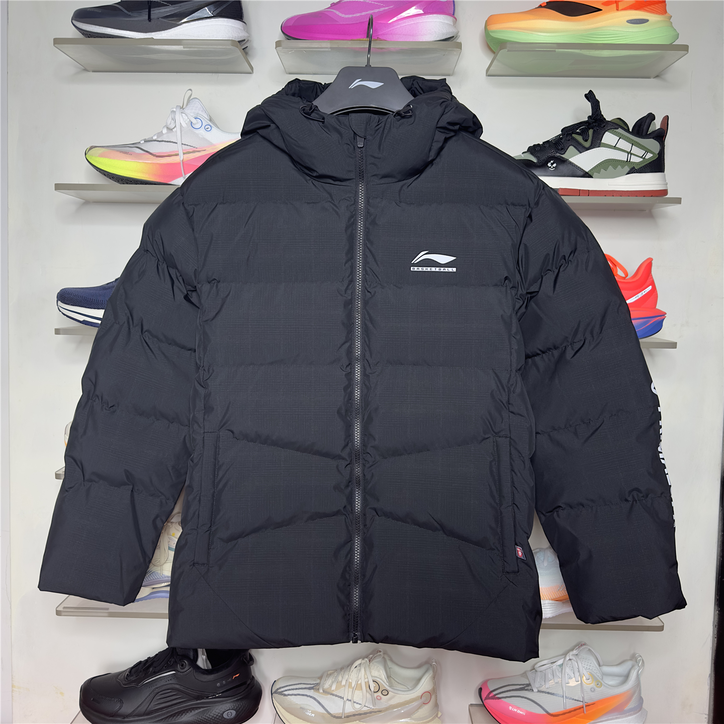 李宁短棉服CBA男子连帽保暖外套