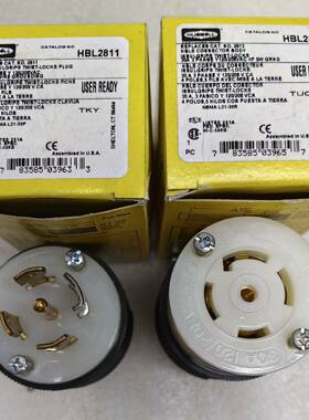 可维修美国HUBBELL插头HBL2813 HBL2811全新原装