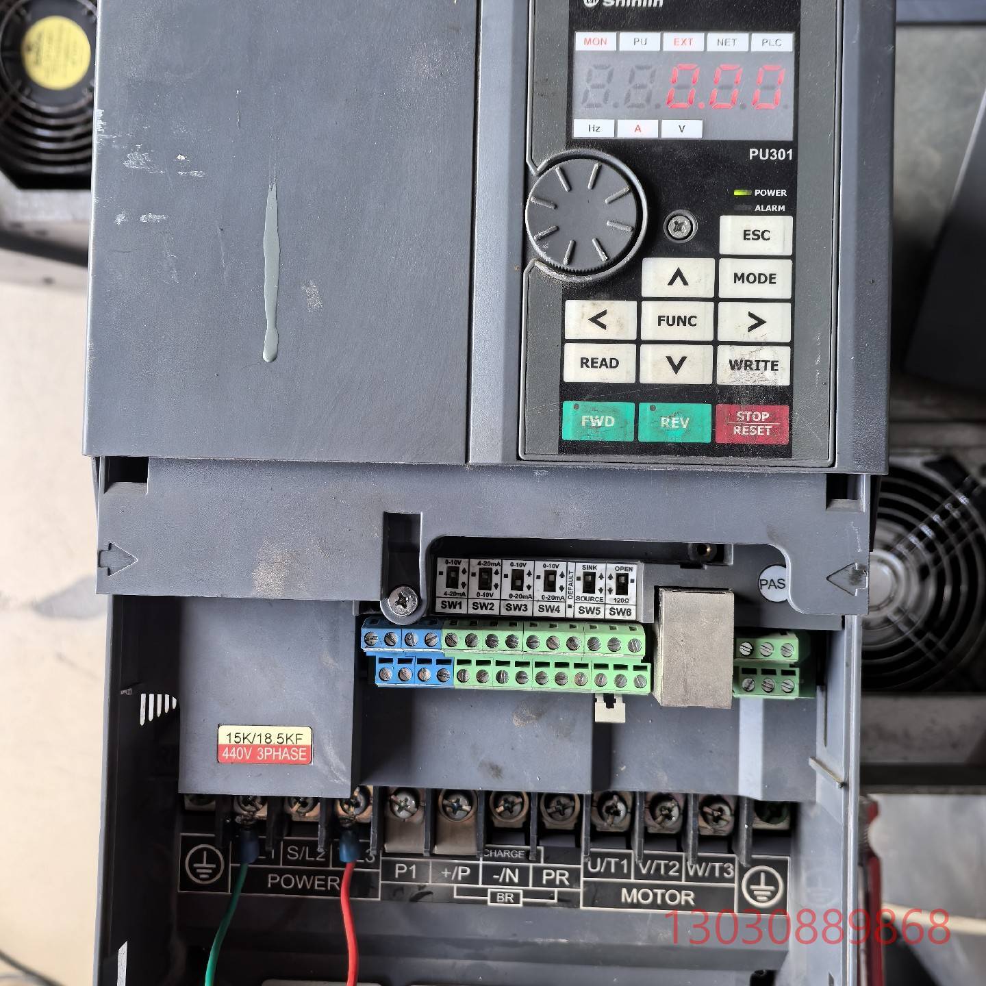 可维修士林SA3-043-15K/18.5KF变频器一台，功率15