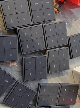 可维修河东KNX智能开关面板，4键，拆机黑色