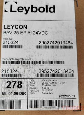 可维修莱宝真空阀  LEYCON BAV 25 EP AI 24V
