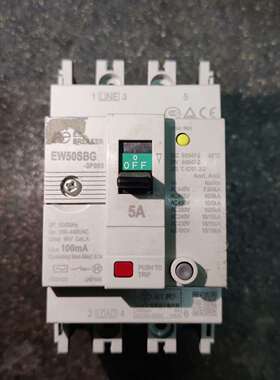 可维修拆机富士原装EW50SBG漏电开关，3P 5A规格
