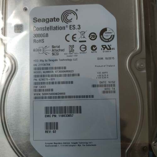 可维修EMC HDD 3TB 7.2K 6G SAS议价