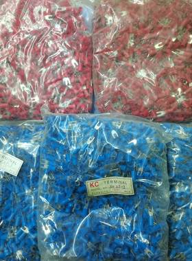 可维修紫铜预绝缘端子SV2.5-3 2包蓝色 1包红色