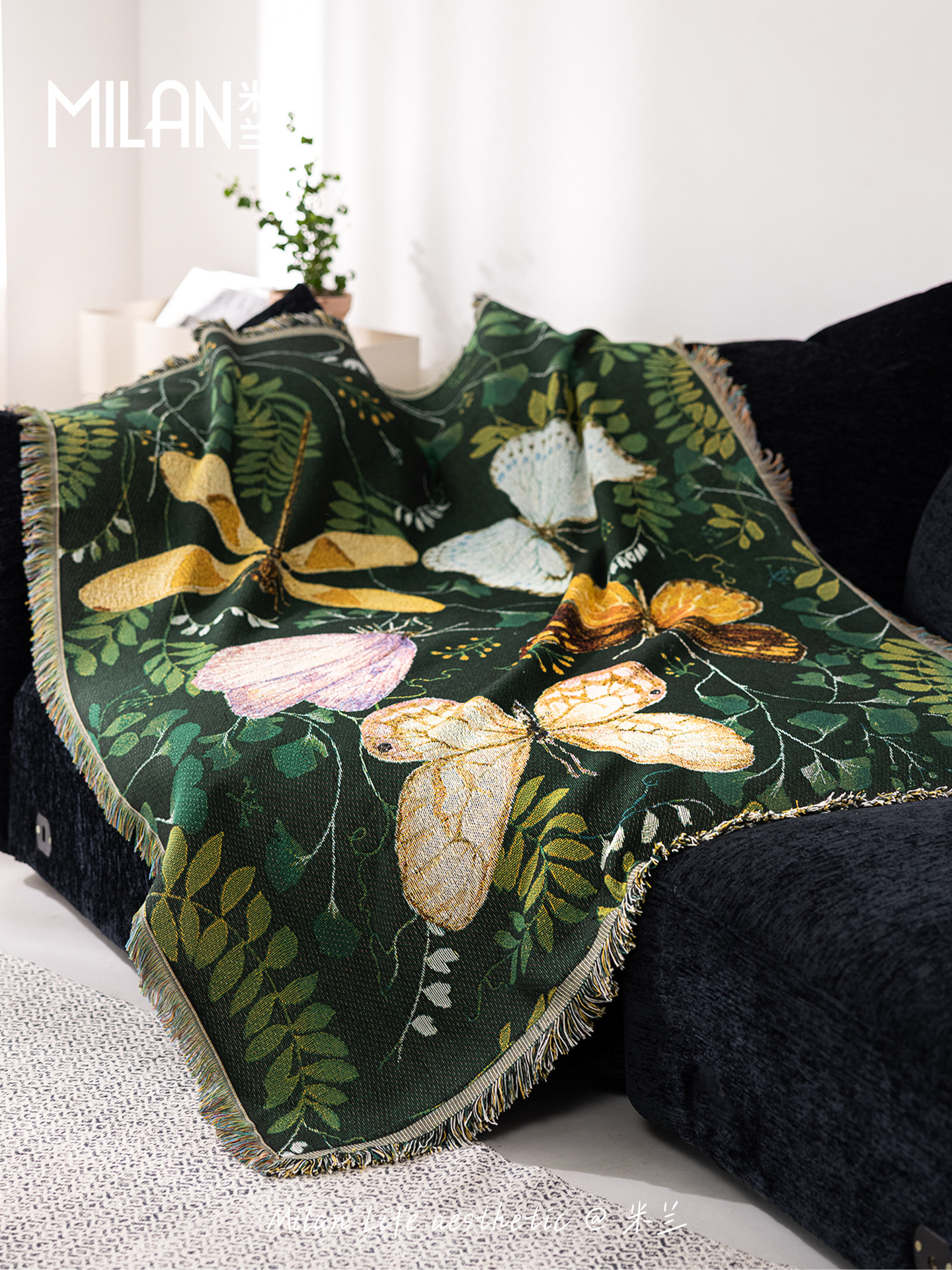 米兰米兰沙发毛巾四季通用覆盖布沙发垫毯2025新的全覆盖线毯