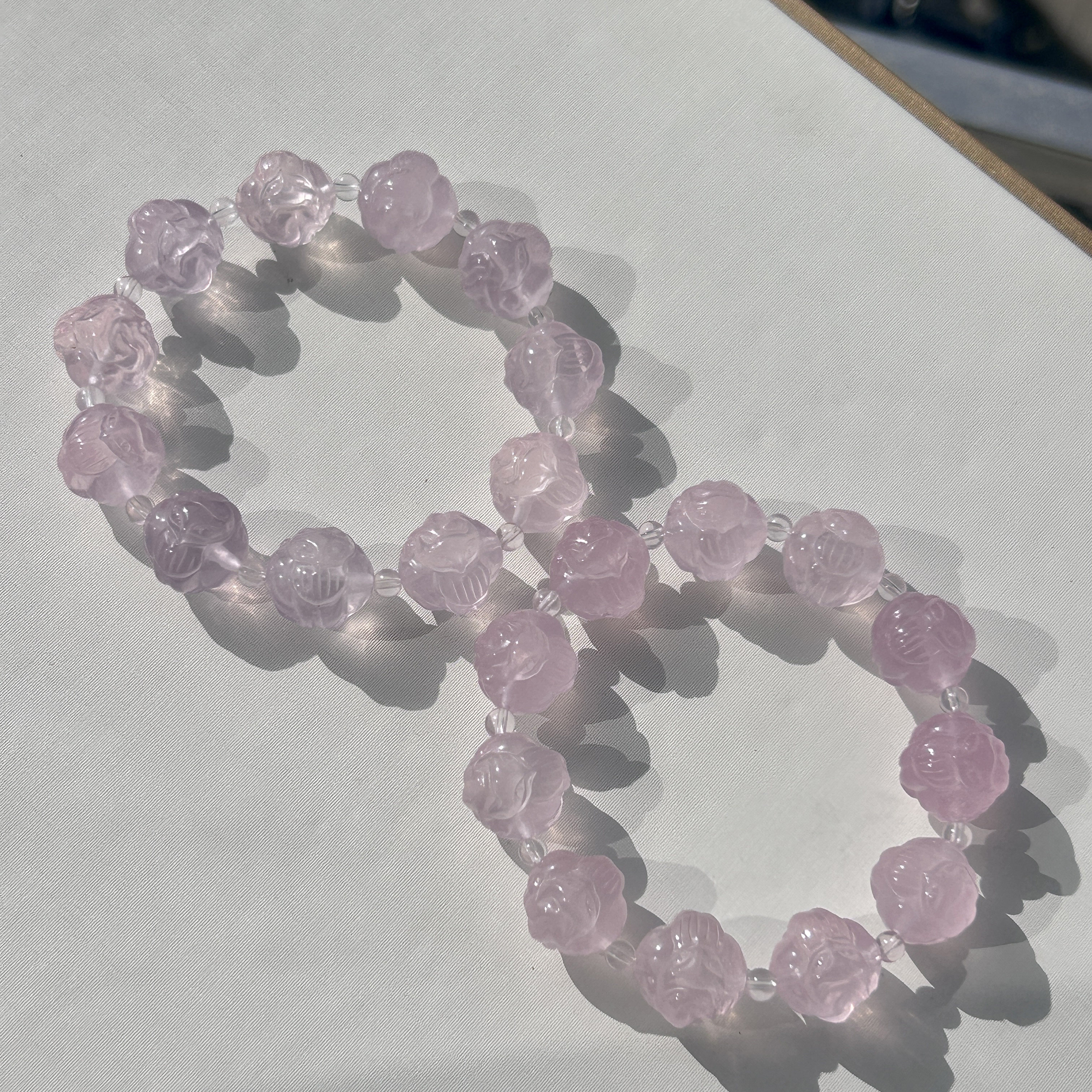 现货天然粉水晶九尾狐球狐狸手链精致立体可爱粉晶狐狸女生手串