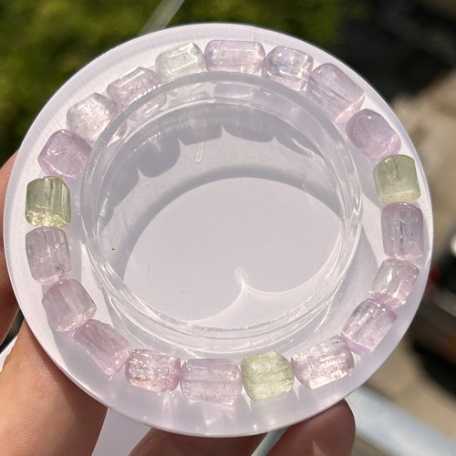 天然紫锂辉原石手链原创设计紫锂辉水晶原石女生百搭手串