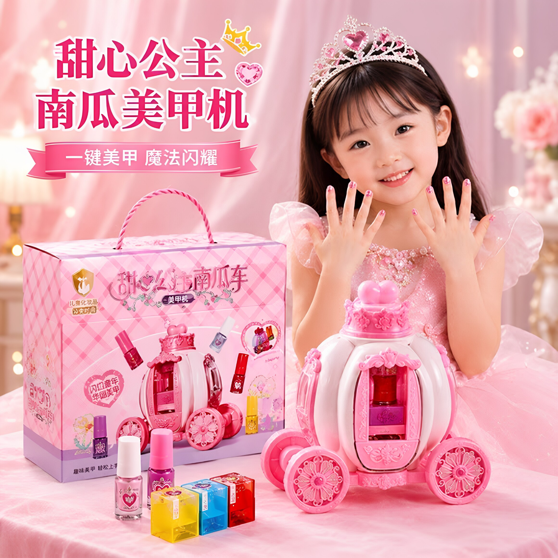 南瓜美甲车儿童玩具套装2026款小女孩生日礼物8女童3到6岁10实用9
