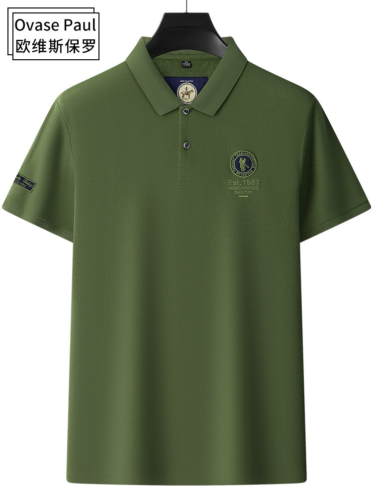 INTERNATIONAL BRAND PAUL POLO SHIRT MENS SUMMER SHORT SLEEVE T-SHIRT COTTON BUSINESS MIDDLE-AGED DAD WEAR LAPEL TOP