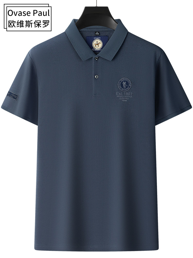 INTERNATIONAL BRAND PAUL POLO SHIRT MENS SUMMER SHORT SLEEVE T-SHIRT COTTON BUSINESS MIDDLE-AGED DAD WEAR LAPEL TOP