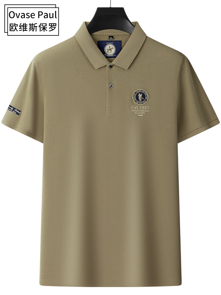 INTERNATIONAL BRAND PAUL POLO SHIRT MENS SUMMER SHORT SLEEVE T-SHIRT COTTON BUSINESS MIDDLE-AGED DAD WEAR LAPEL TOP