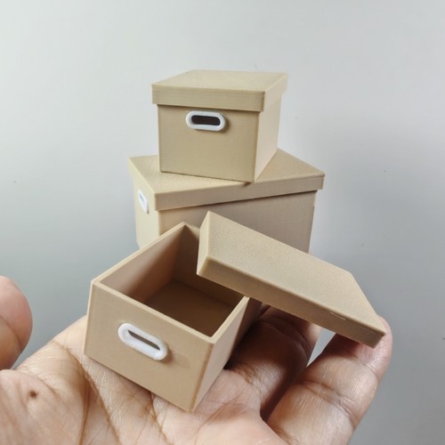 微缩娃屋极简约3D打印收纳鞋盒储藏盒道具场景模型摆件