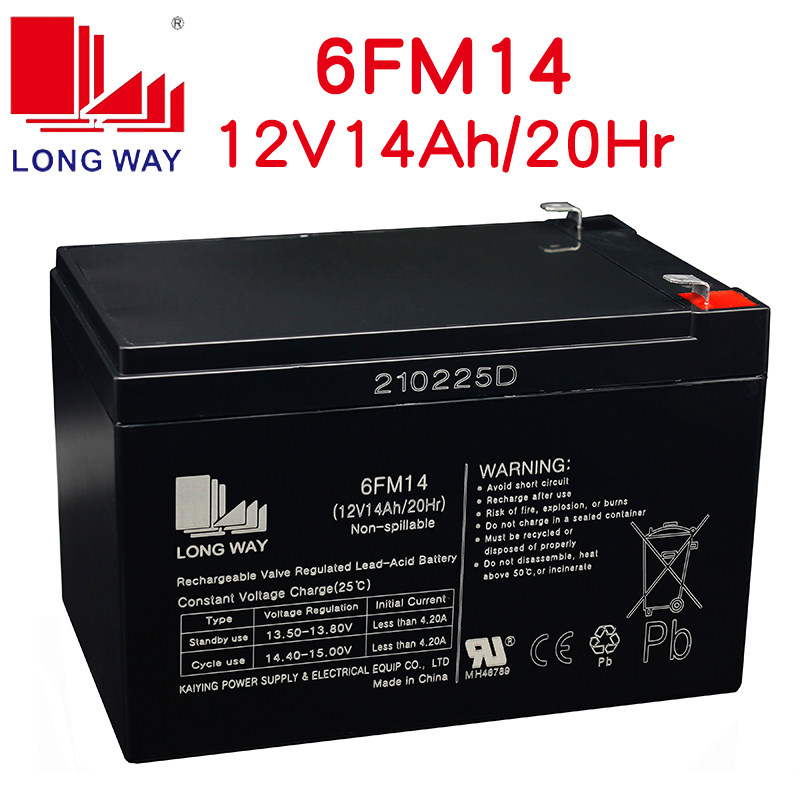 LONGWAY LONGWEI 배터리 6FM14 [12V14AH|20HR] UPS 화재 경보 전원 공급 장치 오디오 배터리