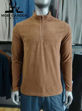 牧高笛25秋男女款轻舒绒半开胸立领抓绒衣保暖拉链长袖ZM25311003