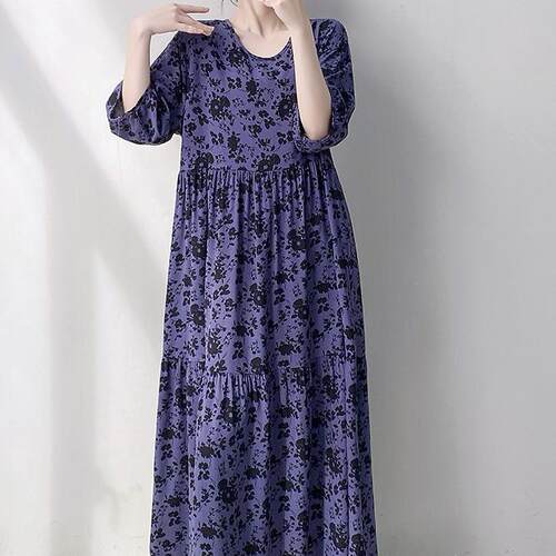 裙长140加长款到脚踝棉绸女睡裙可外穿脚踝裙家居裙睡衣宽松