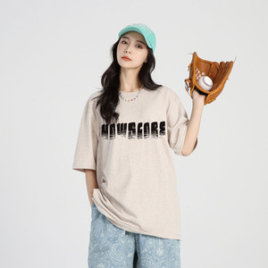 NOWSCORE 渐变字母logo印花宽松圆领短袖T恤 男女同款