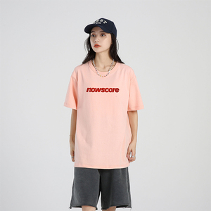 NOWSCORE 潮牌 基础款字母Logo发泡印花宽松短袖圆领T恤 男女同款