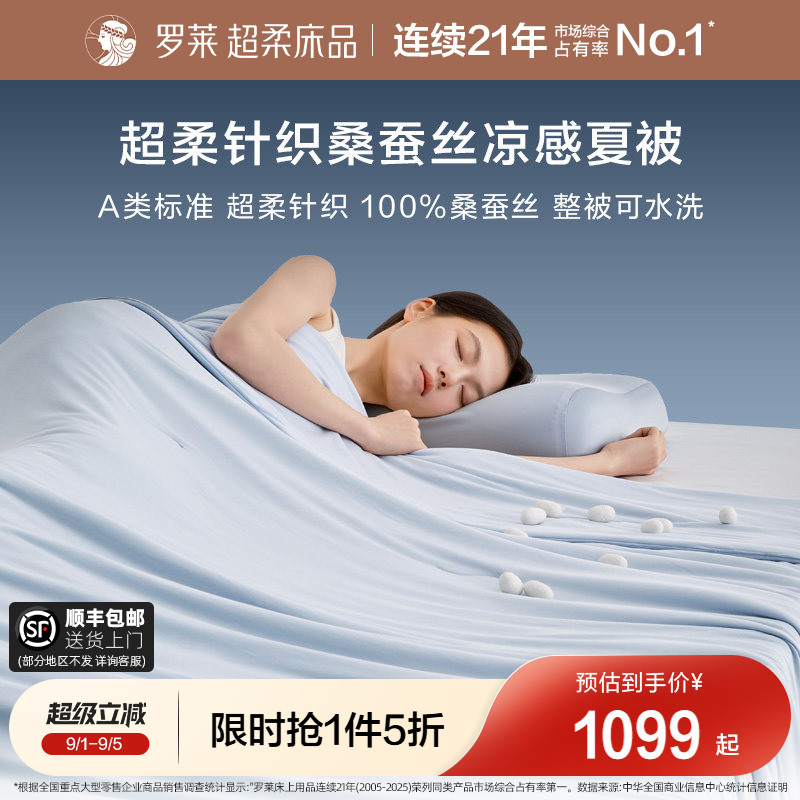 罗莱家纺针织深睡桑蚕丝夏被图片