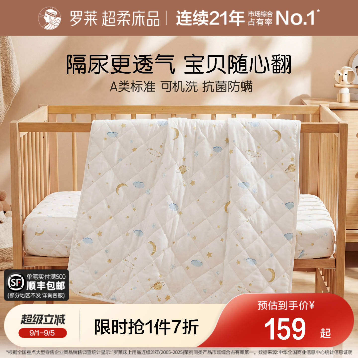 罗莱家纺隔尿垫婴幼儿童防水透气图片