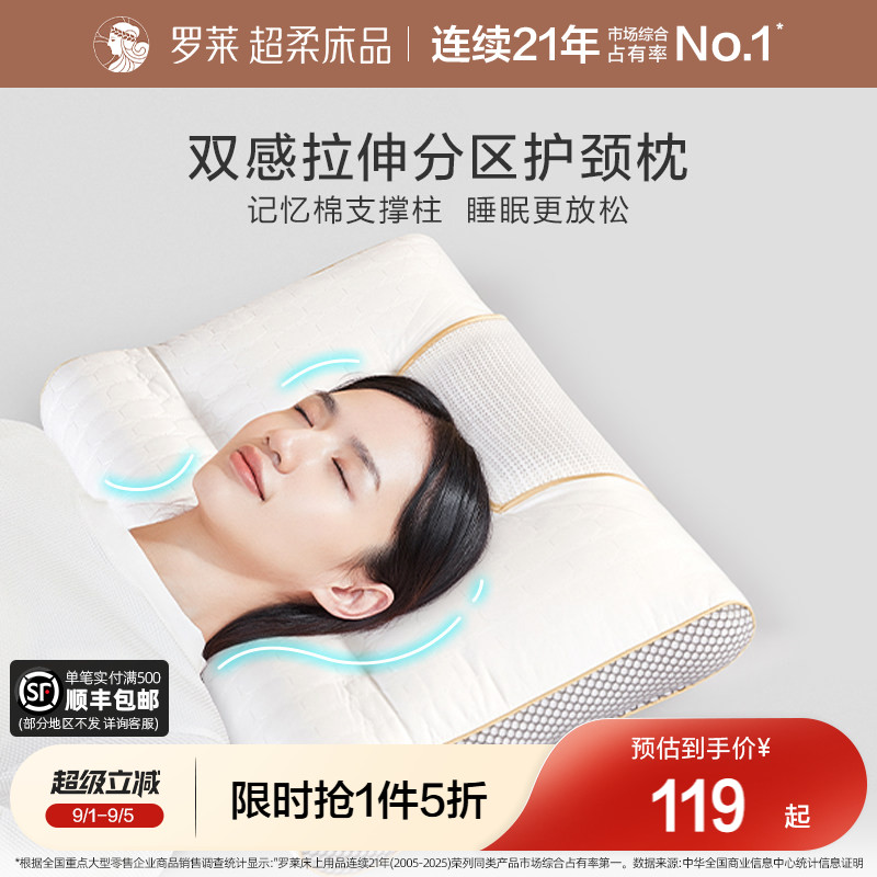 罗莱双感拉伸分区护颈枕图片