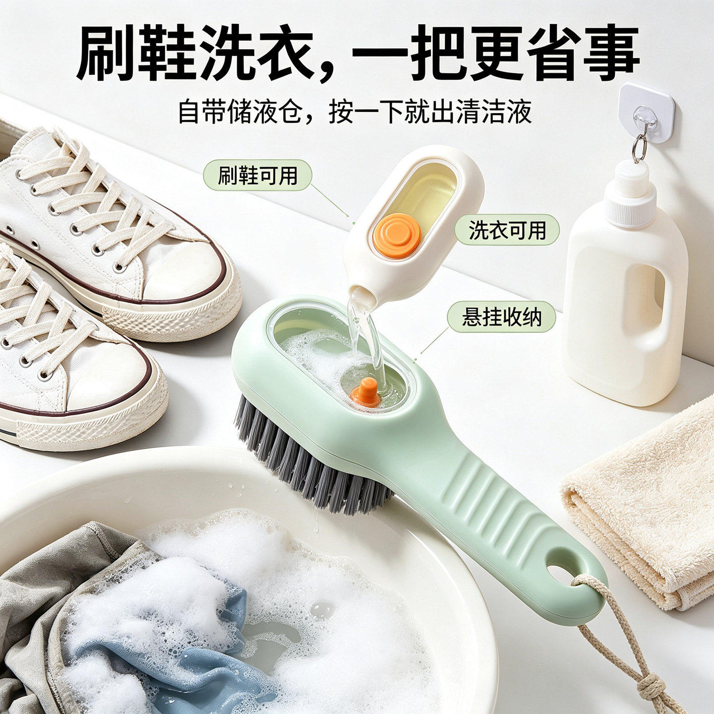 加液鞋刷按压式出液软毛