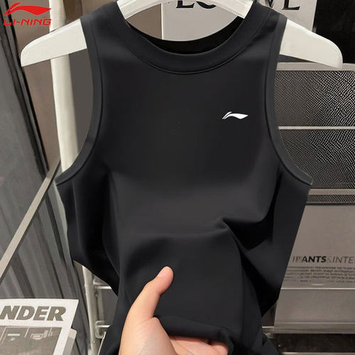 李宁速干衣背心男夏季新款冰丝透气跑步美式外穿休闲无袖运动T恤