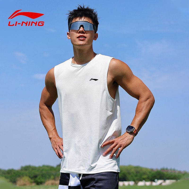 李宁运动背心男款夏季薄款冰丝速干坎肩上衣男士健身运动无袖t恤图片