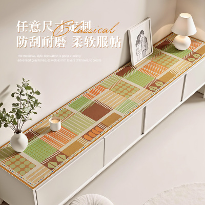 法式电视柜桌垫2025新款奶油风免洗桌布斗柜鞋柜餐边柜台面保护垫