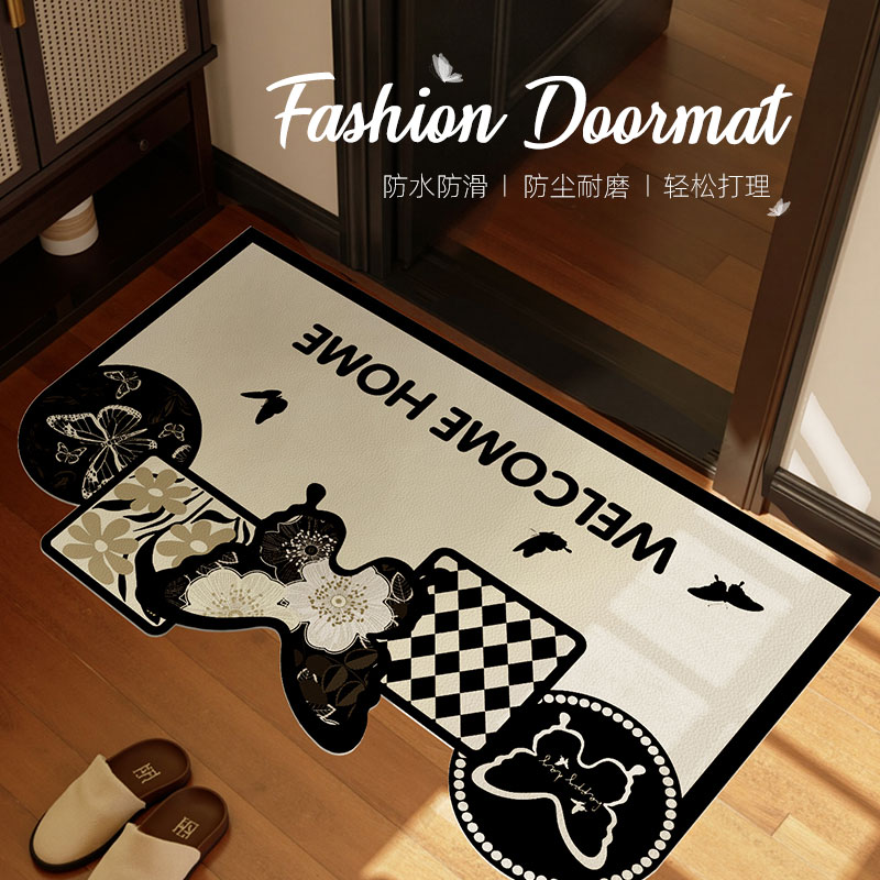 法式入户门地垫pvc可擦免洗防滑耐脏进门脚垫轻奢高级感玄关地毯