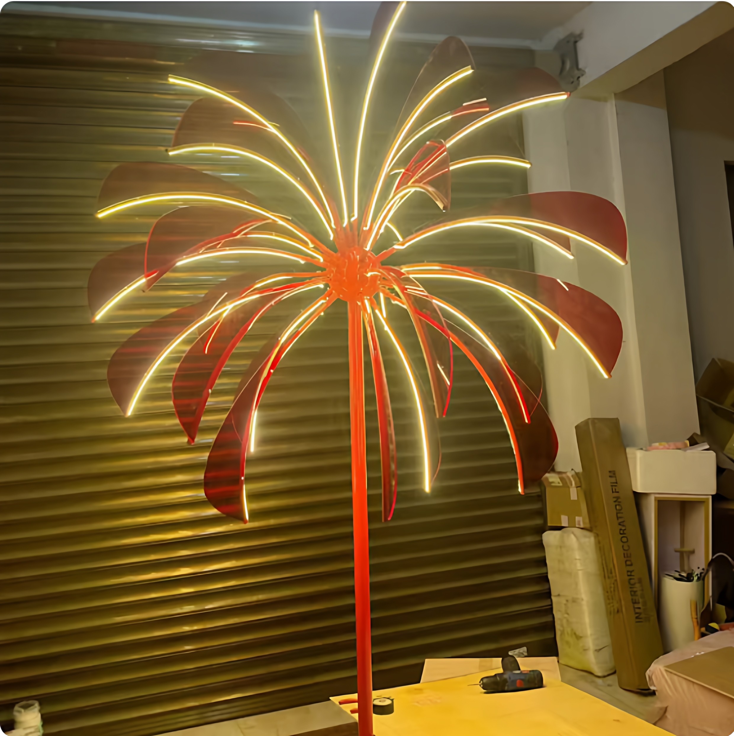 2026网红新年烟花led霓虹灯亚克力大型烟花灯新年元旦氛围造型灯