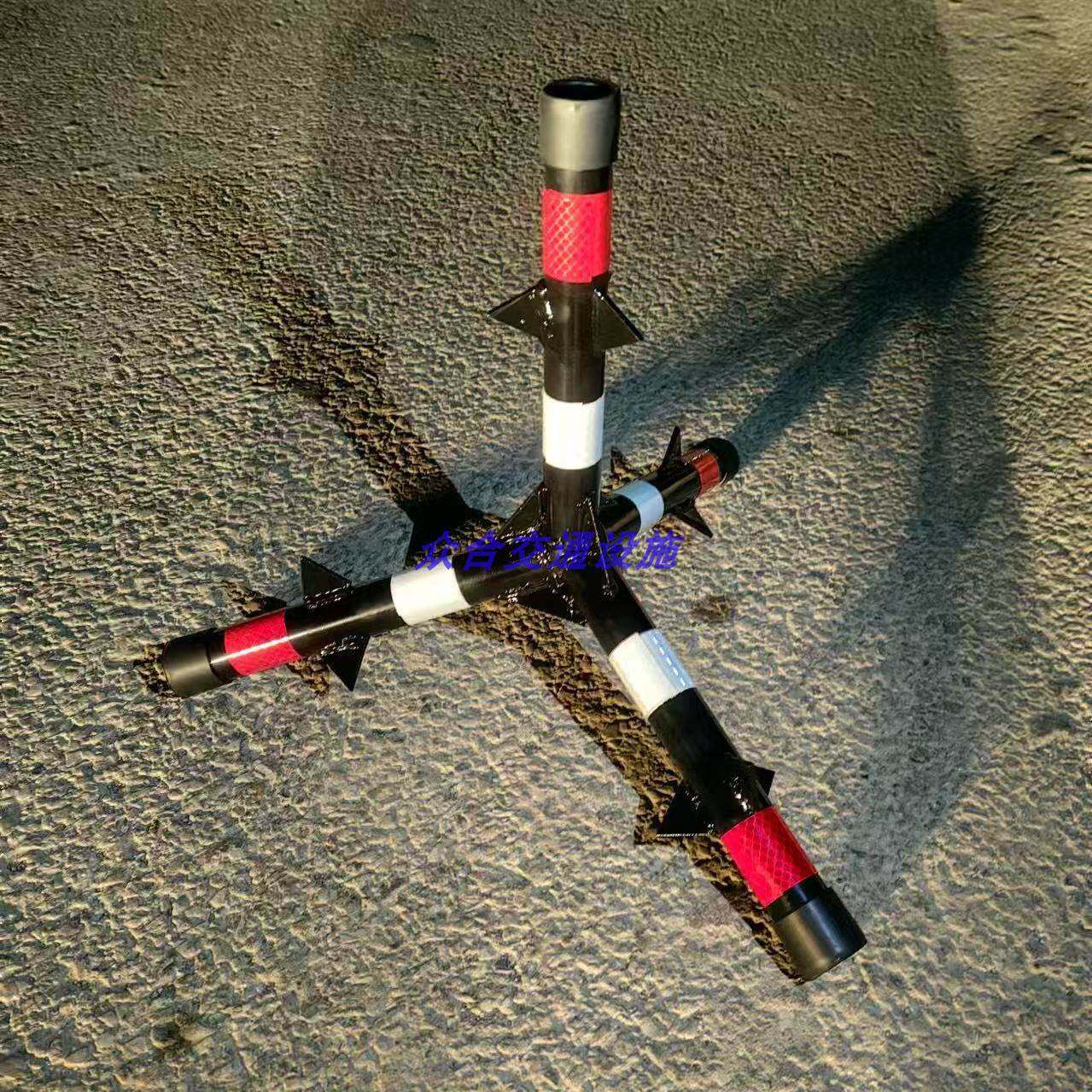 防爆三角锥 学校门口抛掷不倒三角带刺路锥 防冲撞反光路障阻车器