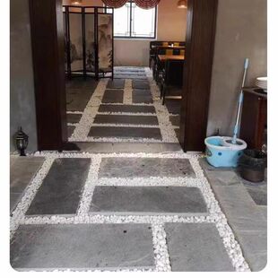 铺路地砖天然青石板汀步石踏步石庭院子不规则石板石园林草坪