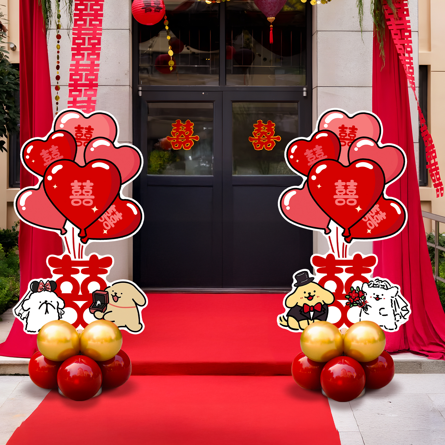 婚礼布置装饰kt板指示牌路引牌