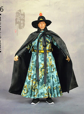 现货1/6锦衣卫飞鱼服烫金蟒袍不良人官服12寸兵人服装官靴翘头靴